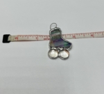 Iridescent Black Striped Stained Glass Skate Pendant (Small) - Image 3