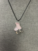 Pink Stained Glass Skate Pendant (Small - Image 4